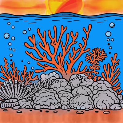 coral-reef out line