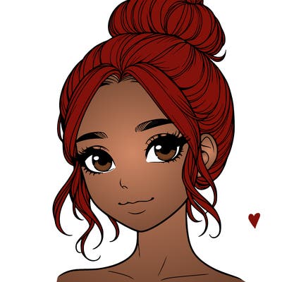 realistic pretty girl with hair in bun