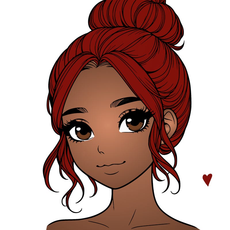 realistic pretty girl with hair in bun