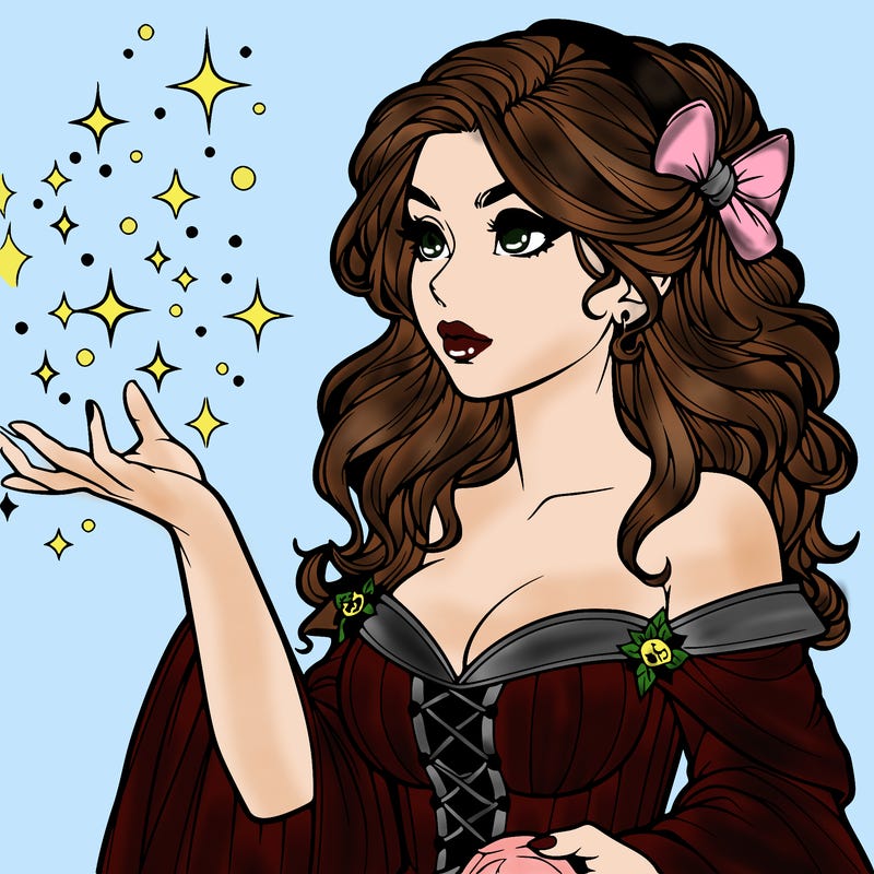 realistic women sorcerer using magic