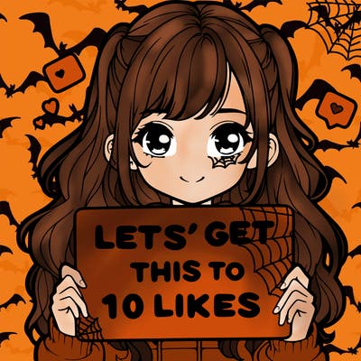 girl holding up sign that says let’s get this to 10 likes realistic