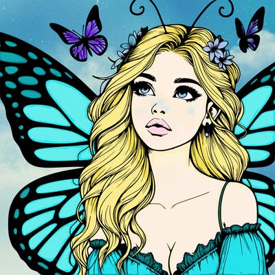 butterfly fairy realistic girl
