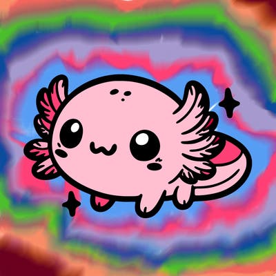 cute easy baby axolotl