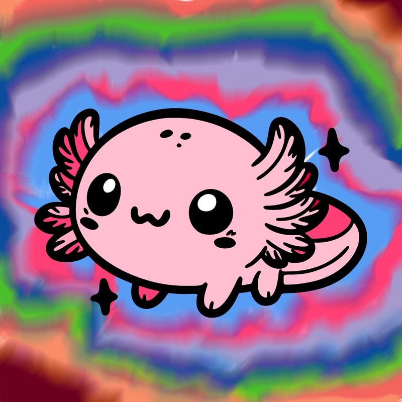 cute easy baby axolotl