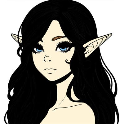 elf girl realistic dark fantasy