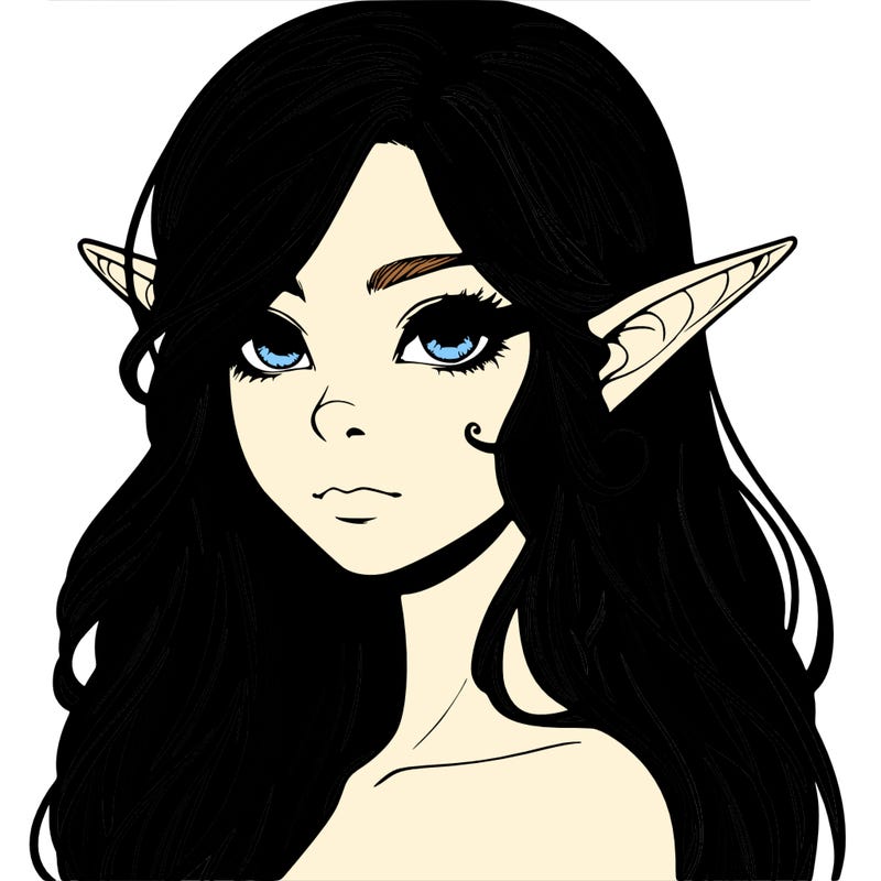 elf girl realistic dark fantasy