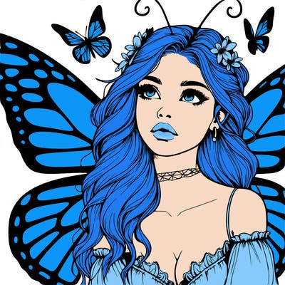 butterfly fairy realistic girl