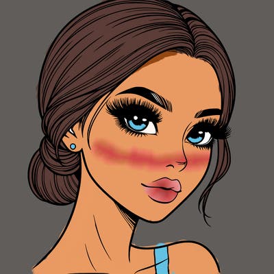 realistic girl with lashes