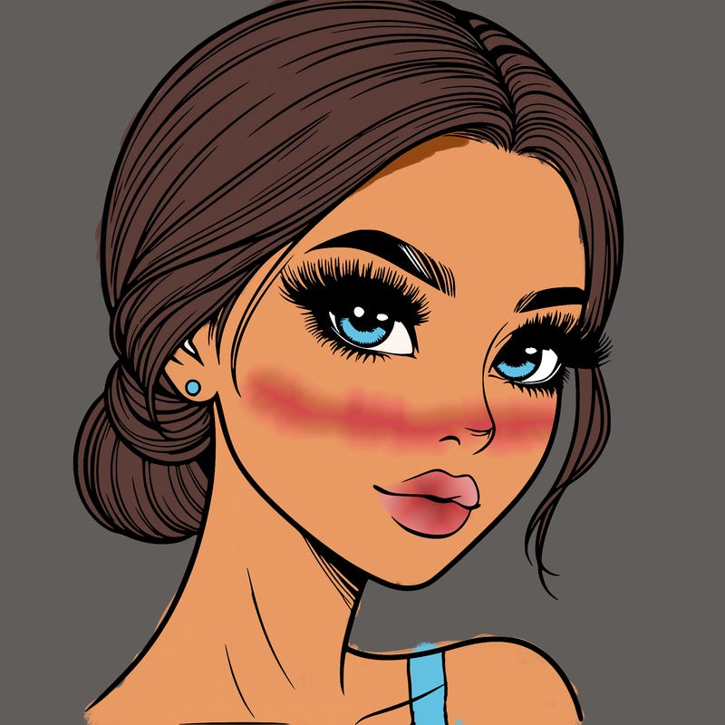 realistic girl with lashes