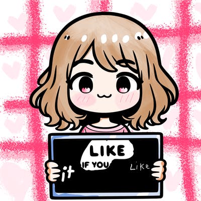 a cute girl holding a sign that says like if you’re a girl