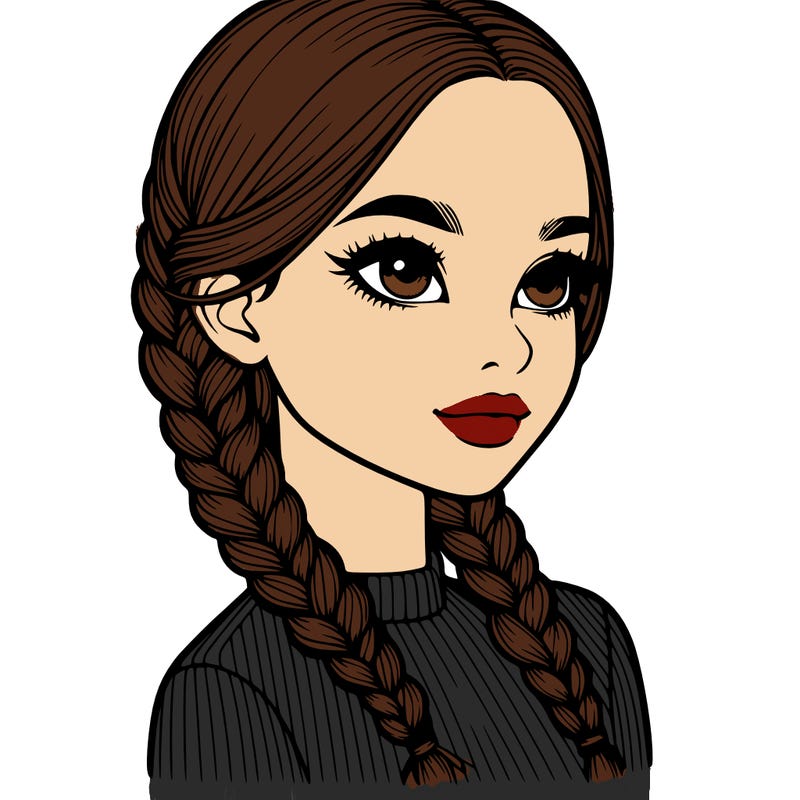 realistic girl with braids