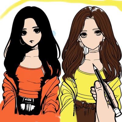 realistic girl painting art