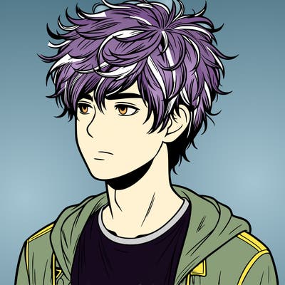 realistic teenage boy with messy hair