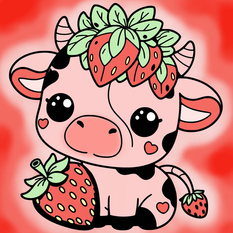 cute strawberry cow