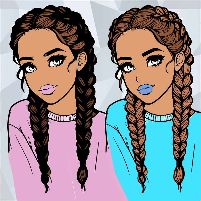 realistic girl with braids