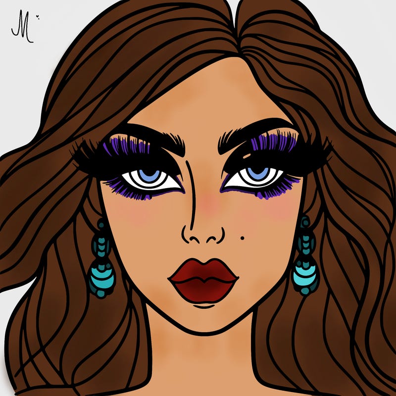 woman with extravagant makeup