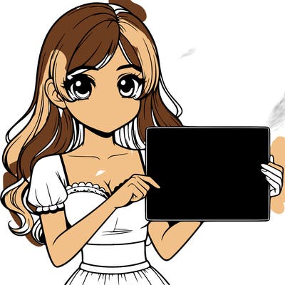 realistic pretty girl holding blank sign