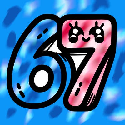 the numbers 67