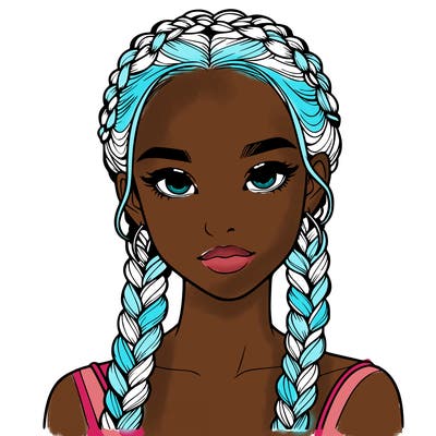 realistic girl with braids