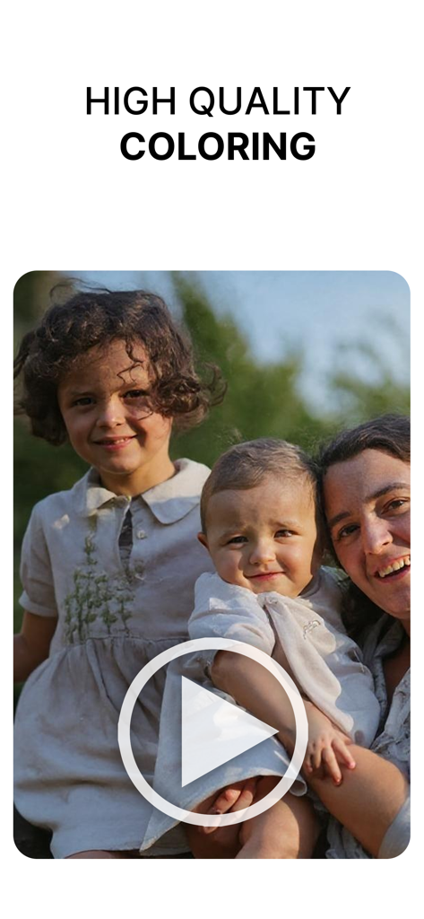 Remory: Colorize & Animate - A colorized vintage family photo of a woman and two children