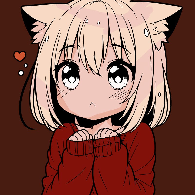 shy anime catgirl