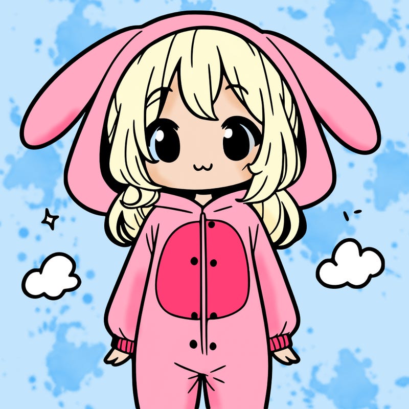 girl wearing a bunny onesie