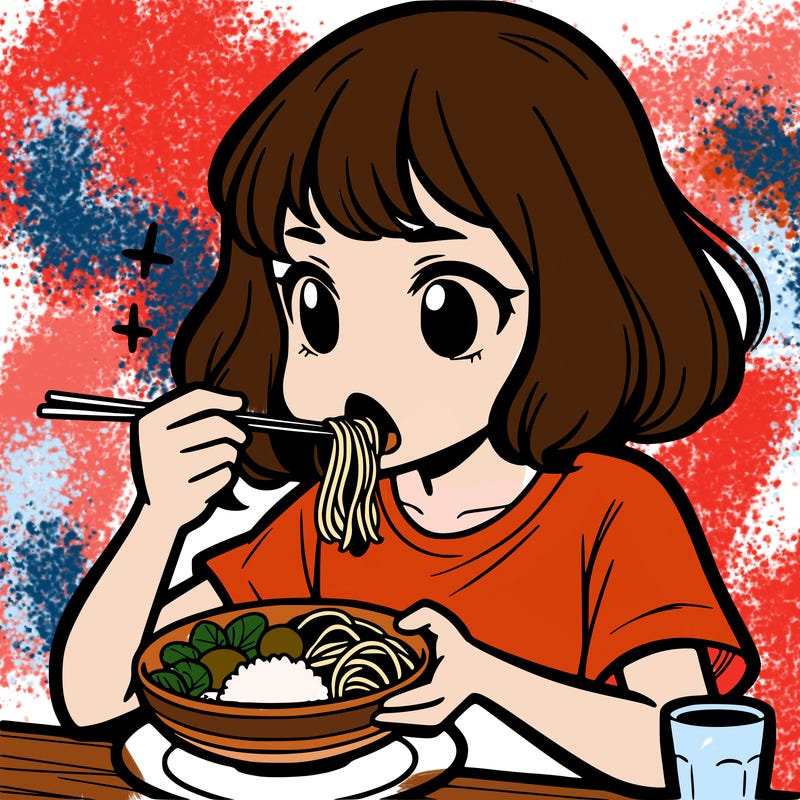 a girl eating food