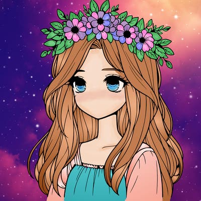 realistic girl with flower crown