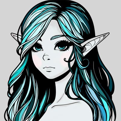 elf girl realistic dark fantasy
