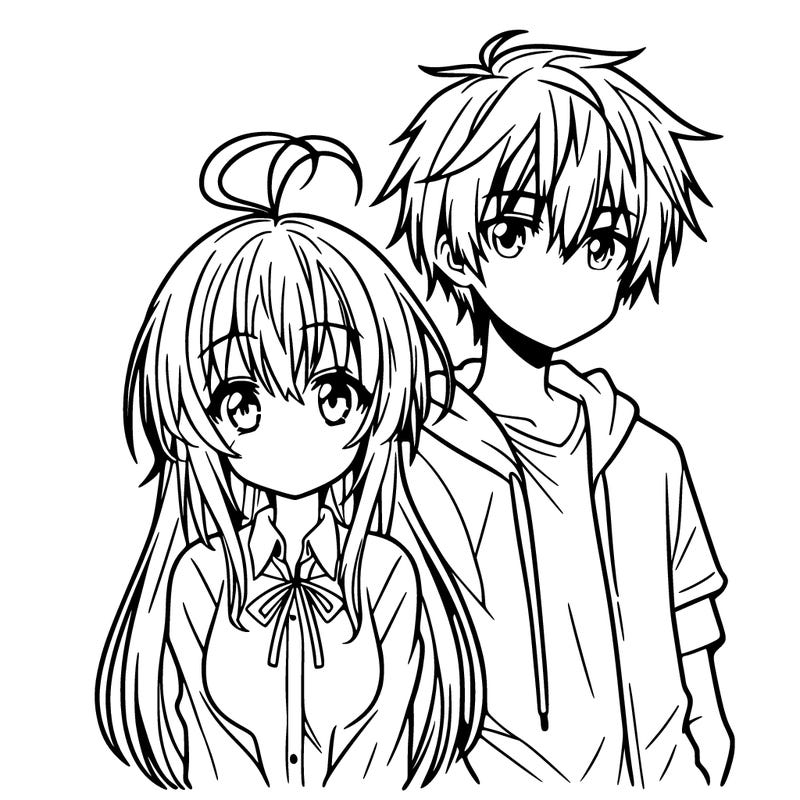 anime girl and boy