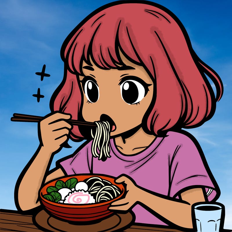 a girl eating food