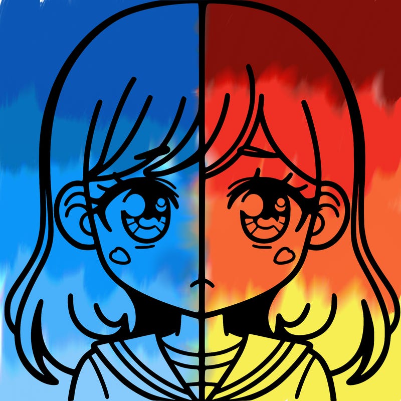 a split of a girl