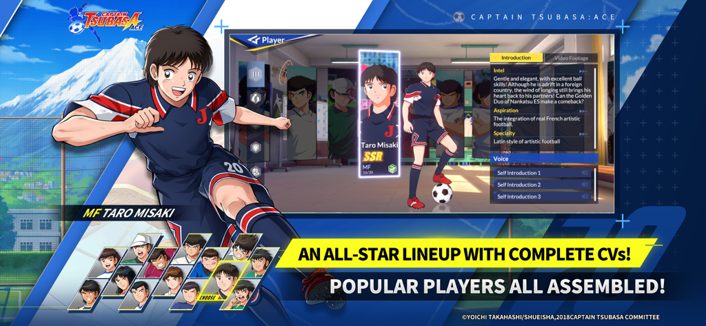 Taro Misaki profile and character lineup in the Captain Tsubasa Ace mobile game