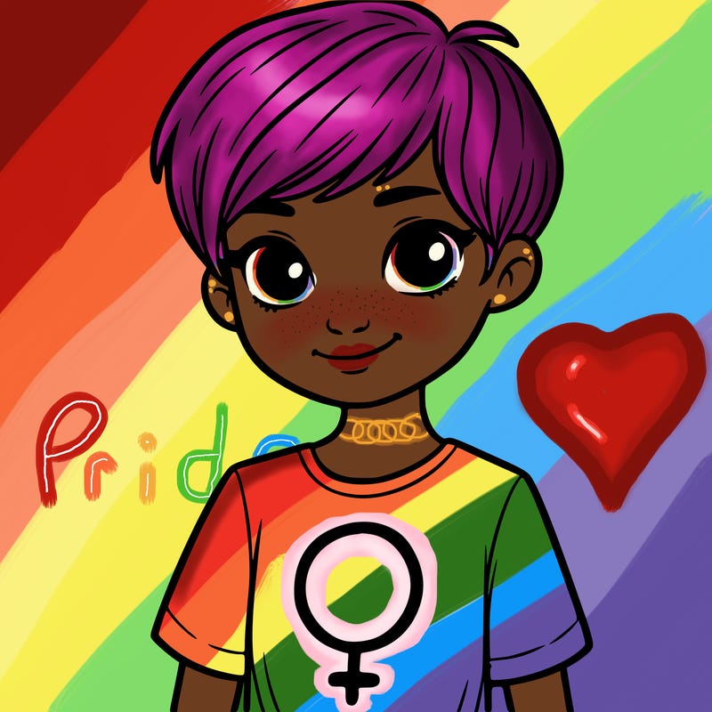 girl with pixie cut and feminist shirt