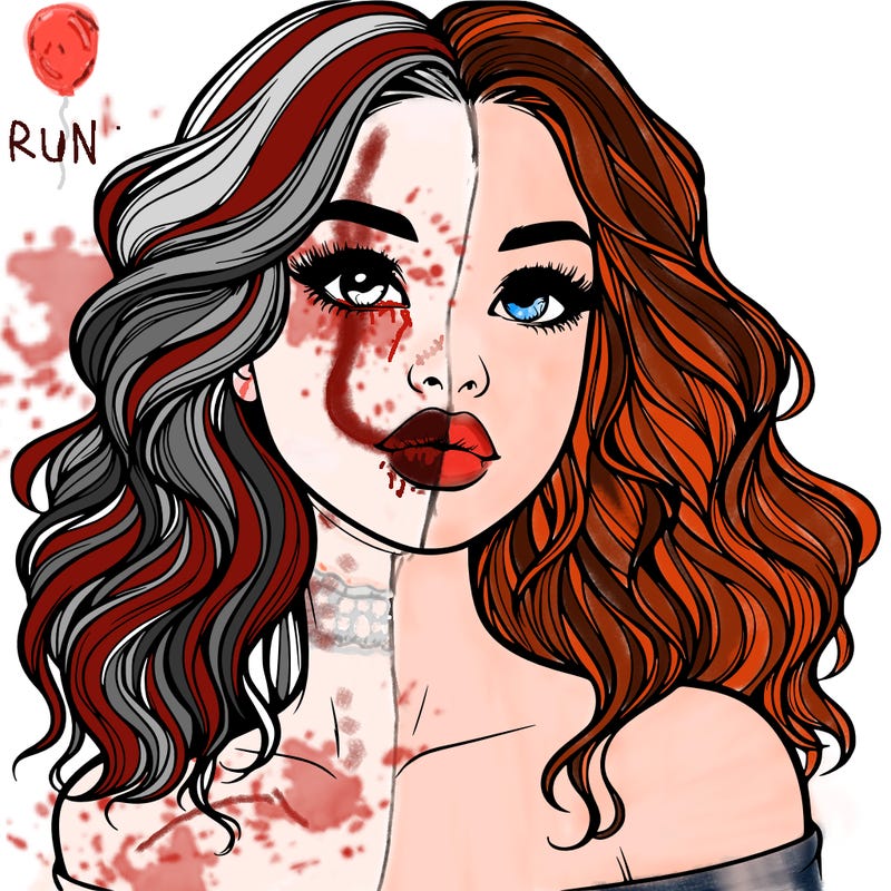 realistic girl with wavy hair and lips