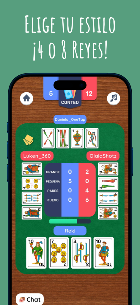 Mus Online - Pantalla de juego de Mus Online mostrando una mesa digital con cartas españolas tradicionales y puntuaciones de jugadores