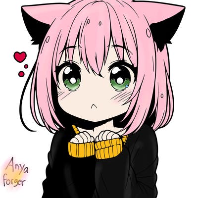 shy anime catgirl
