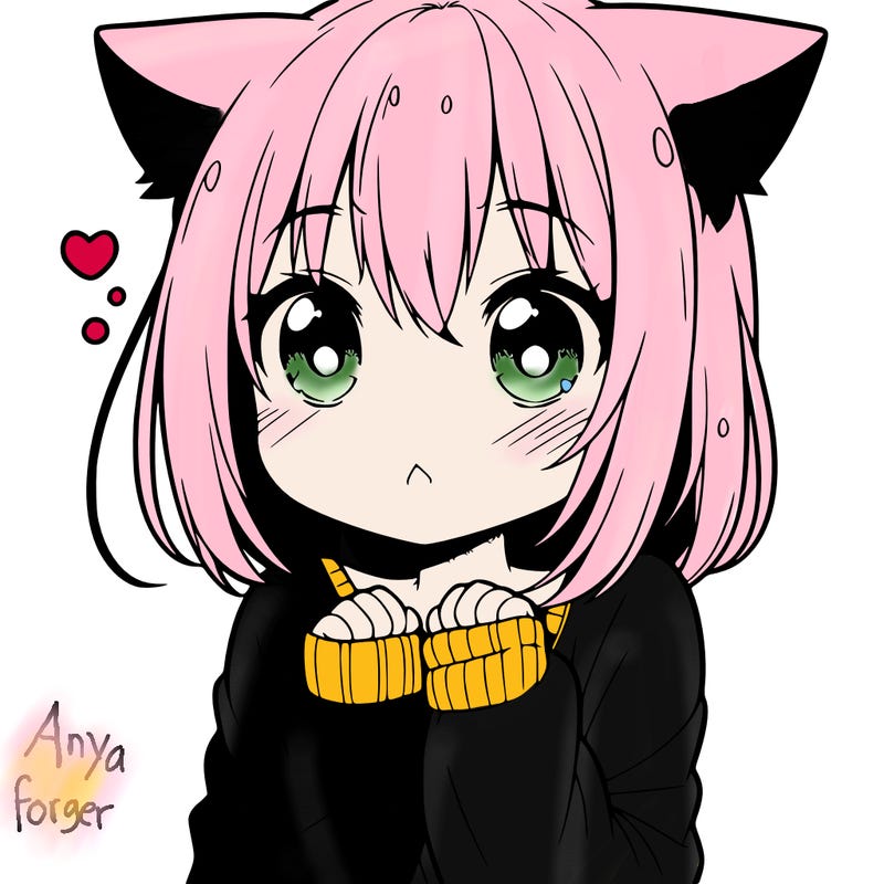 shy anime catgirl