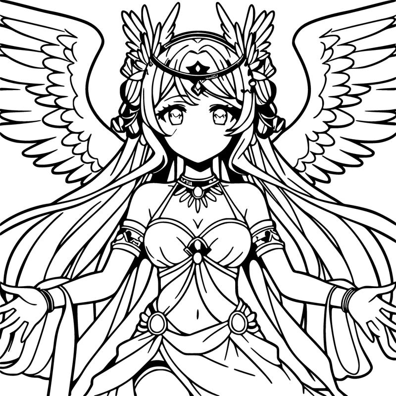 goddess anime with wings