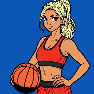 a realistic basketball girl