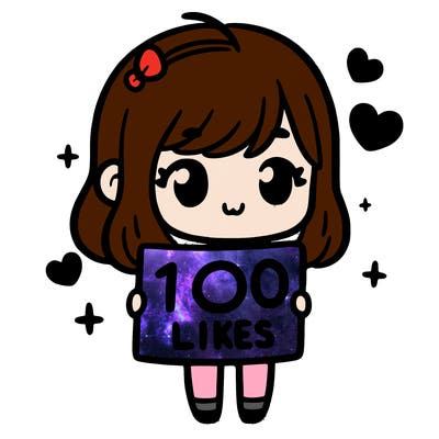 cute girl holding up a sign that says 100 likes