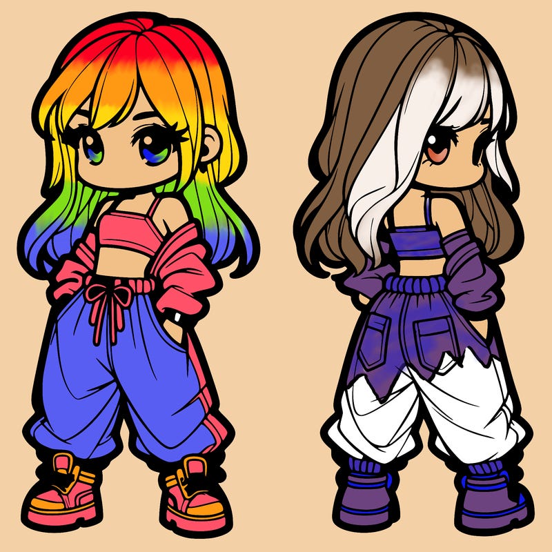 girl in crop top and baggy pants