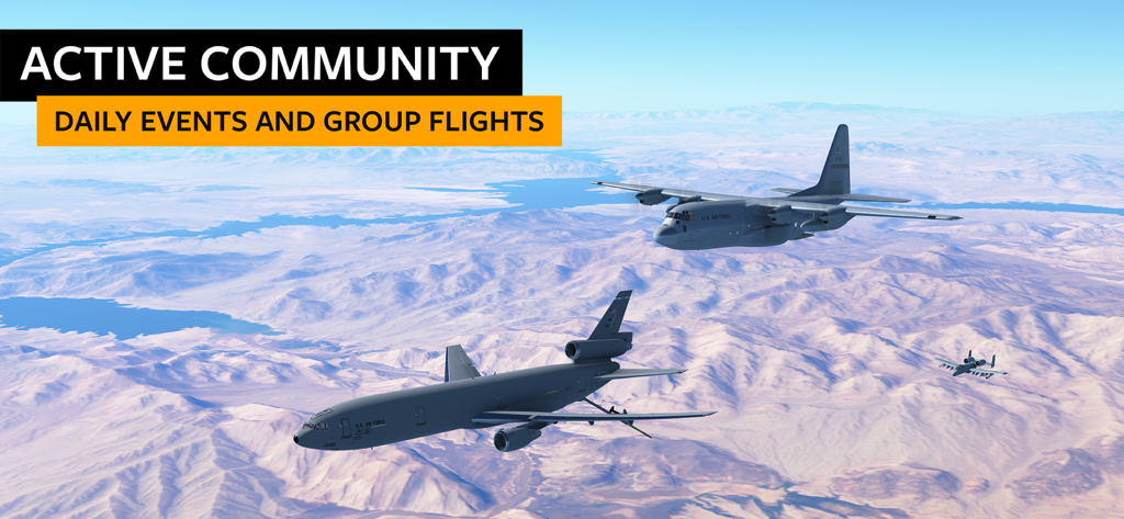 Aviones militares volando en formación durante un vuelo grupal comunitario sobre montañas