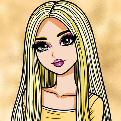 realistic girl with straight and long hair