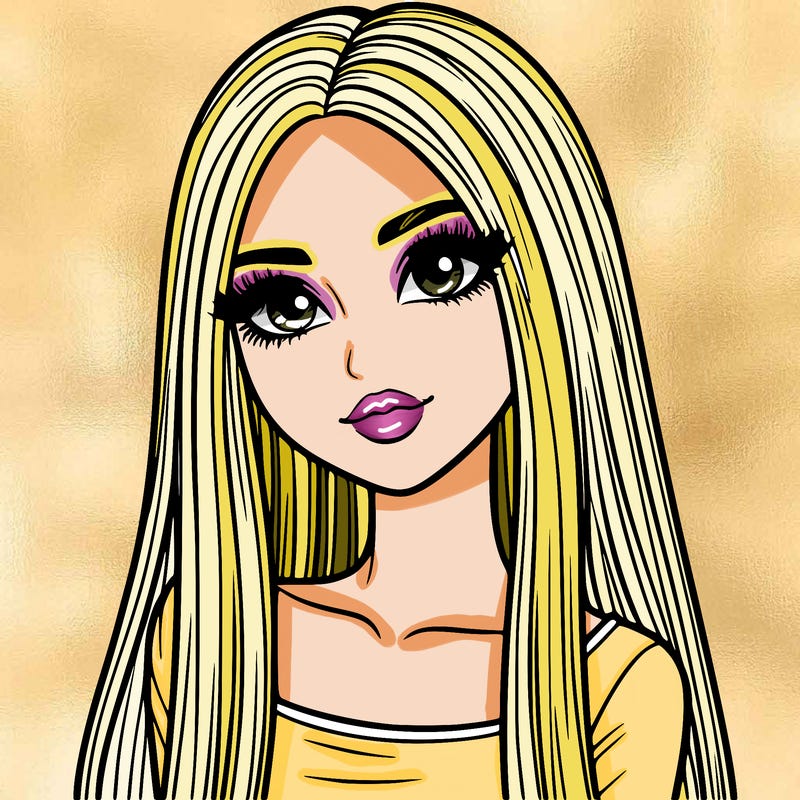 realistic girl with straight and long hair