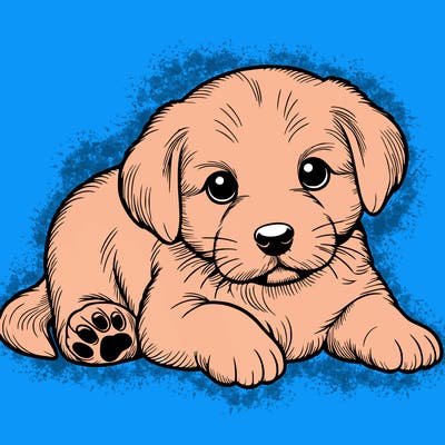 a cute realistic puppy