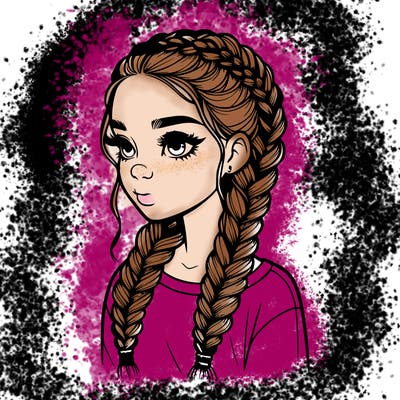 realistic girl with braids