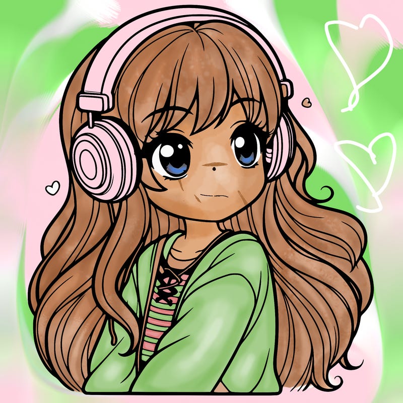 girl with headphones