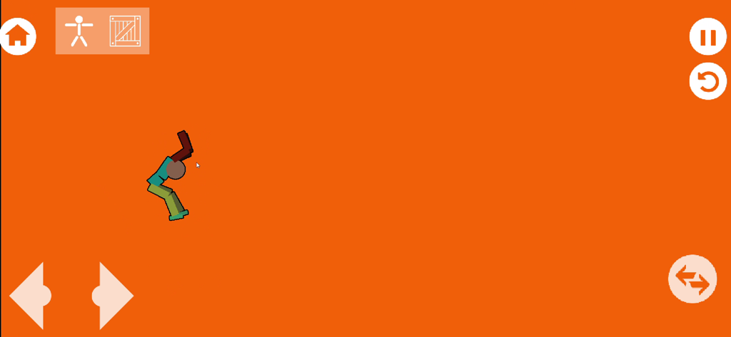 Geo People Ragdoll Playground - A stickman character in a physics simulation within the Geo People Ragdoll Playground app.