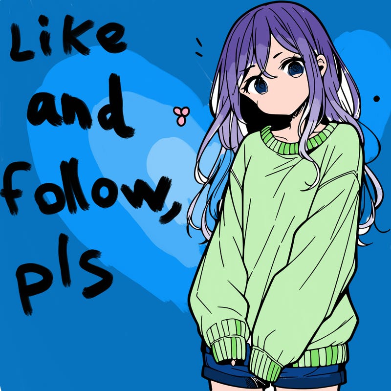 manga teen girl  in a sweater and baggy pants